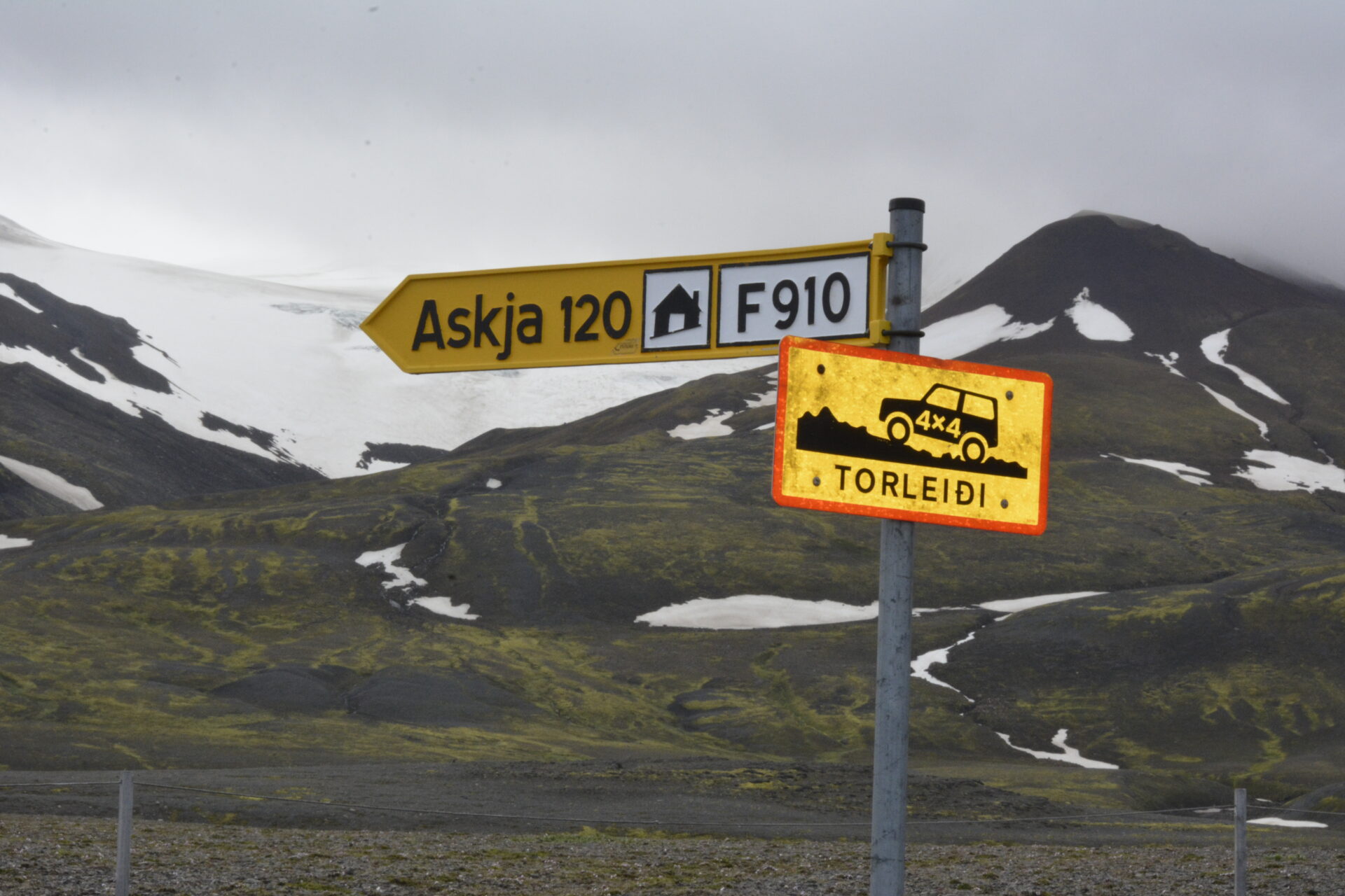 Routebord richting Askja