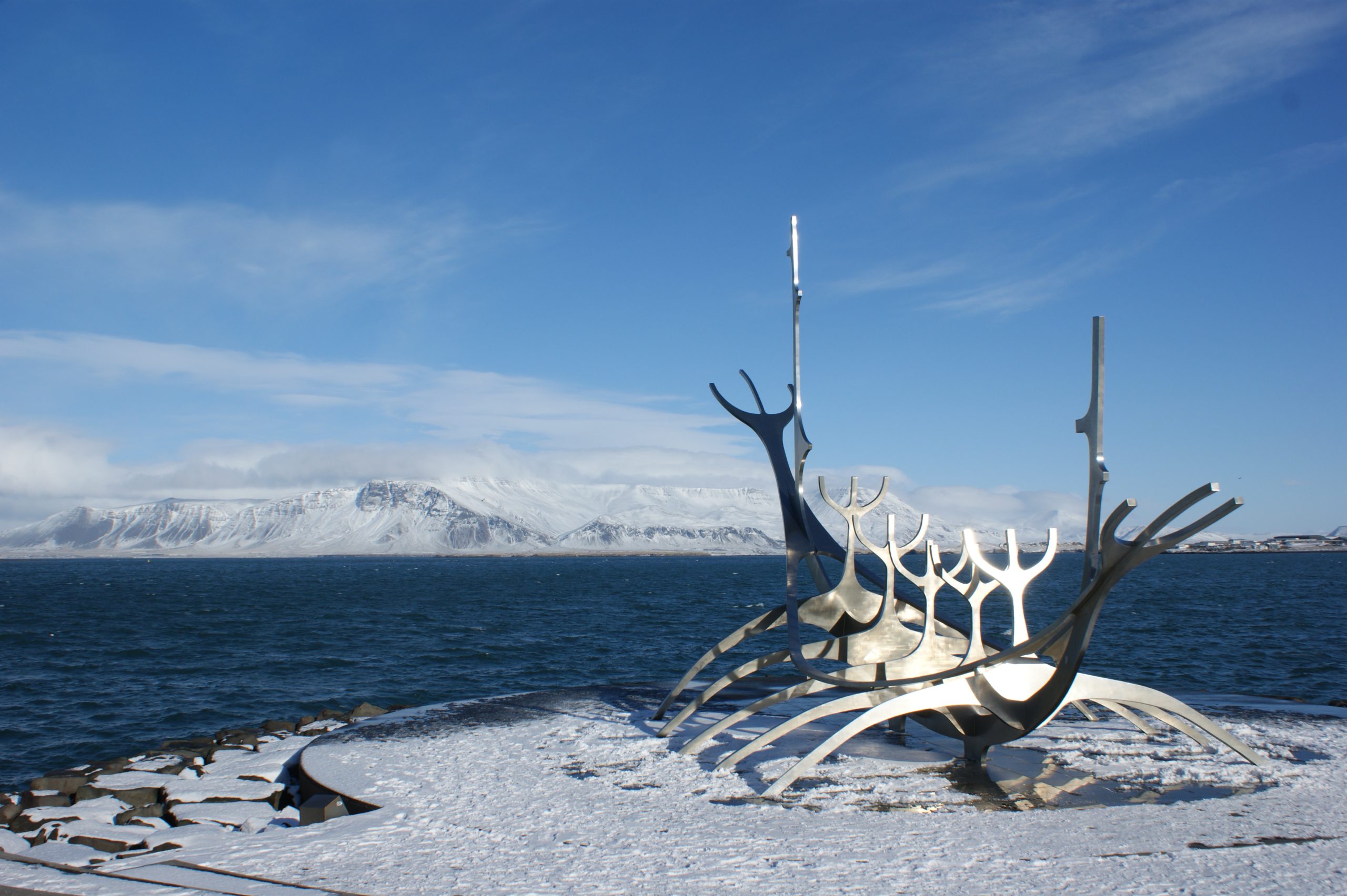 Solfar Reykjavík in de winter