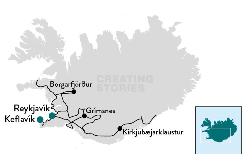 Zeer complete noorderlicht groepsreis IJsland - kaart
