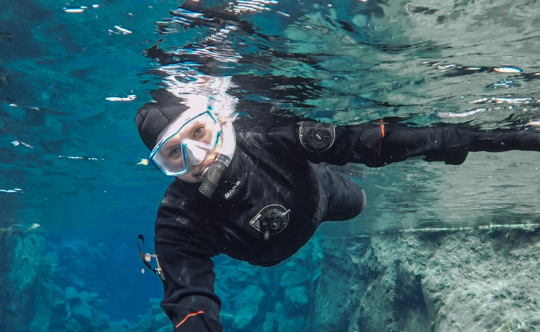 IJsland inspiratie snorkel selfie van der Linden