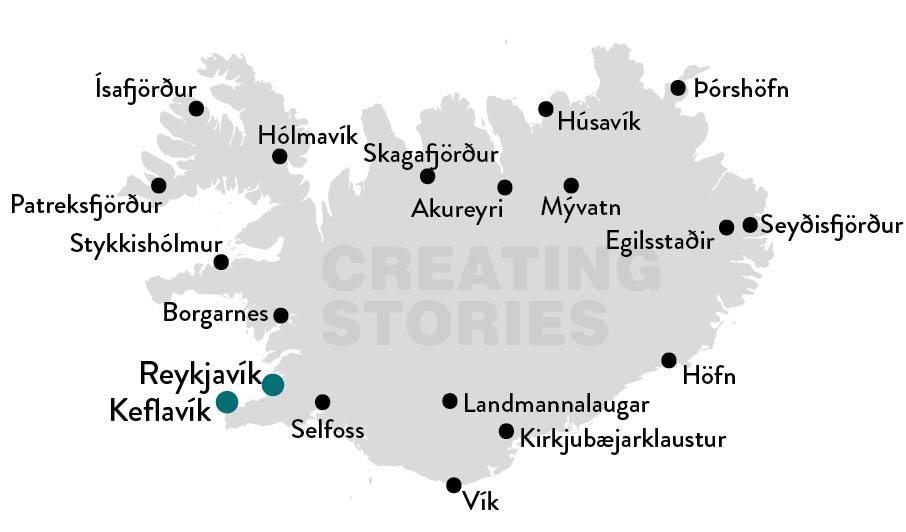 Zelf samengestelde reis naar en op IJsland voor een eigen groep - kaart