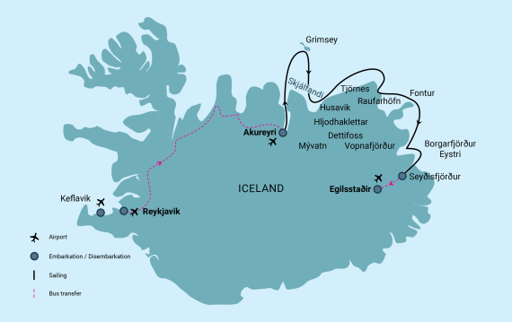Kaart_Ontdek Noordoost-IJsland per zeilschip